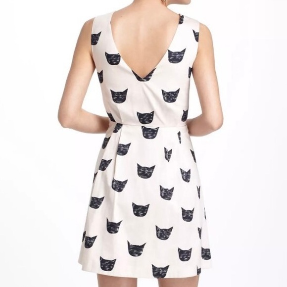 Anthropologie Feline Pattern Dress - Cream and Black - Picture 2 of 11